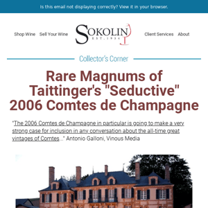 Just Arrived: Magnums of Taittinger's 98-Point, 2006 Comtes de Champagne