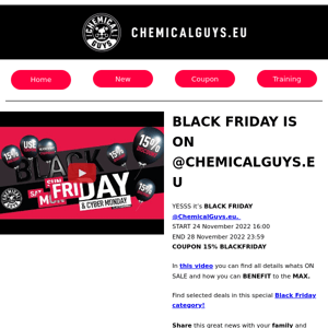 🚘🎁 BLACK FRIDAY IS ON AT CHEMICALGUYS EU 