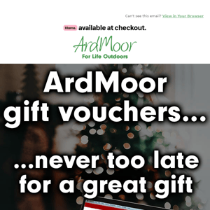 GIFT VOUCHERS: Never too late for a great ArdMoor gift