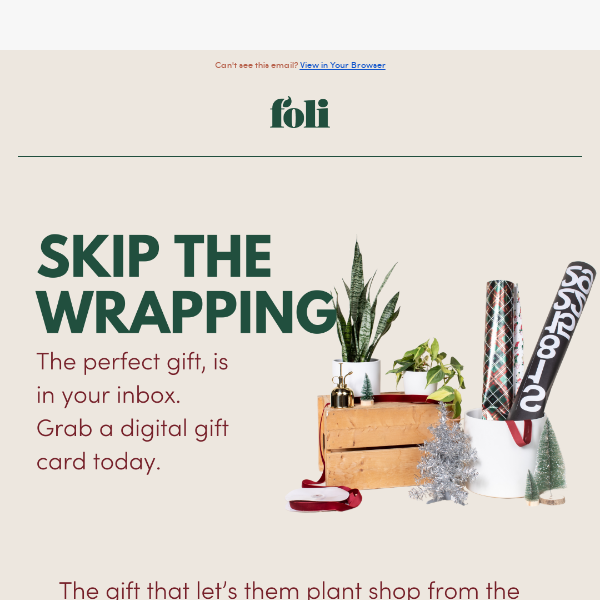Skip the wrapping!