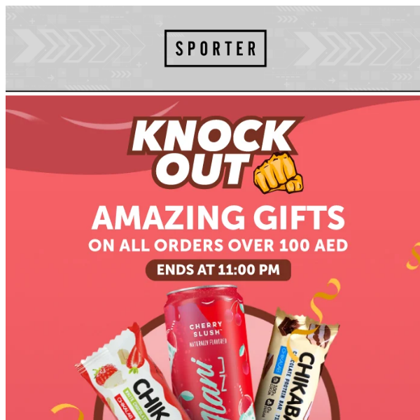 The Biggest Knockout Offers End Tonight 👊 Free Gifts Worth up to AED 335