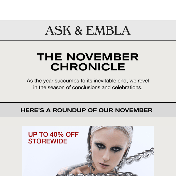 Ask And Embla, our November roundup just dropped