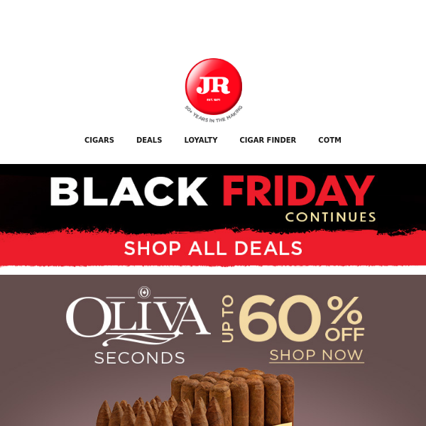 Up to 60% off on Oliva Seconds!