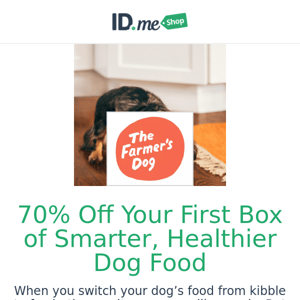 Get 70% off a smarter, healthier dog food with The Farmer's Dog