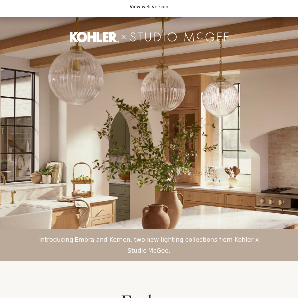 Discover the Lighting Collections by Kohler x Studio McGee