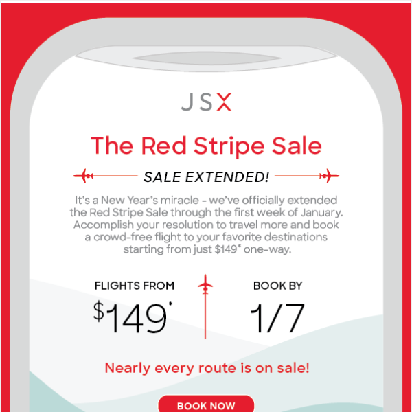 SALE EXTENDED: Fares from $149, book by January 7th