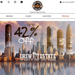 🌞 Up To 42% Off Drew Estate 🌞