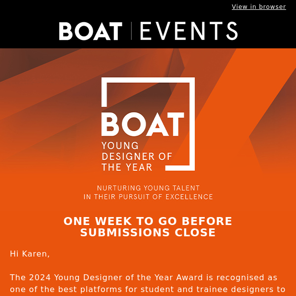 One week until the Young Designer of the Year 2024 submissions close