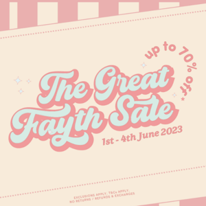 The Great Fayth Sale starts NOW!  🛒 🎉 🙌 💕