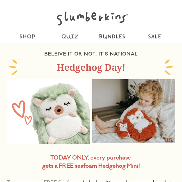 FREE Hedgehog Mini with every purchase 🦔