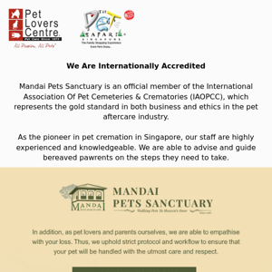 Internationally Accredited in Pet Aftercare
