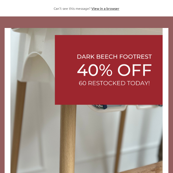 40% Off footrests is back!