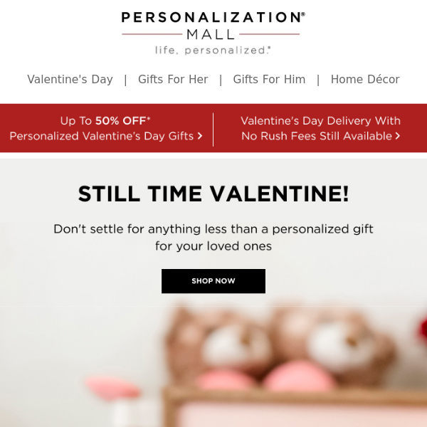 💌 Valentine's Day Delivery With No Rush Fees