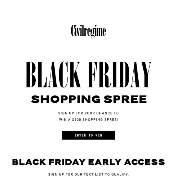 Sign Up to Win A Black Friday Shopping Spree