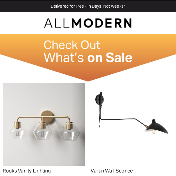 the rooks vanity lighting now up to 40% off →  ready, set, SAVE