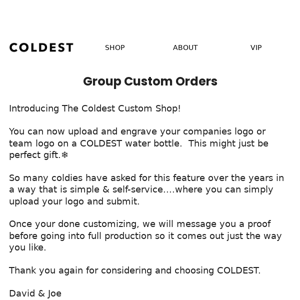 Introducing Custom Group Orders...🔵❄️