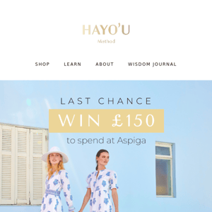 Last chance: Win £150 to spend at Aspiga