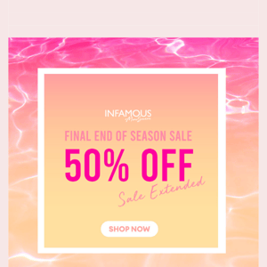 Final end of season SALE continued🔥50% off!