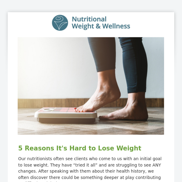 5 Reasons It's Hard to Lose Weight