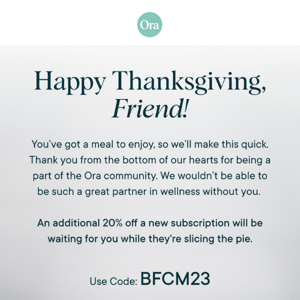 Happy Thanksgiving, Friend ✨