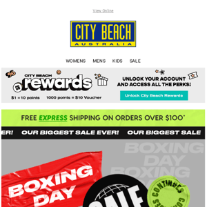 City Beach 📦 Boxing Day SALE Continues!