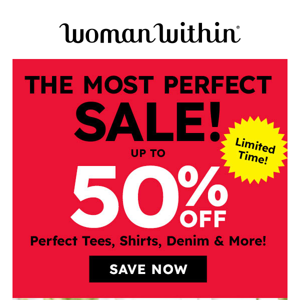 😃 The Most Perfect Sale Of All! Up To 50% Off Is On!