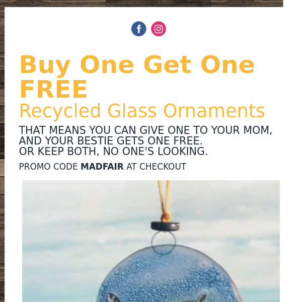 Buy One Get One FREE Today ☀️ Recycled Window Ornaments