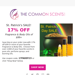 The Luck of the Irish: Shop The Common Scents' Sale!