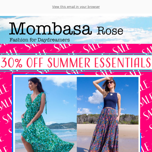 30% OFF Summer Essentials ~ Limited Time Only