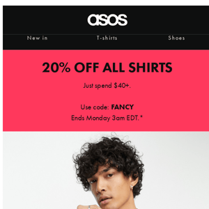 20% off ALL shirts 👔