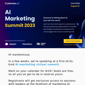 You're invited - Virtual AI Marketing Summit