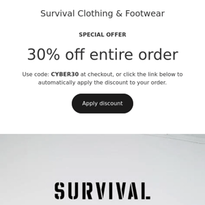 Hey Survival Miami 30%OFF Cyber Monday Blowout Sale
