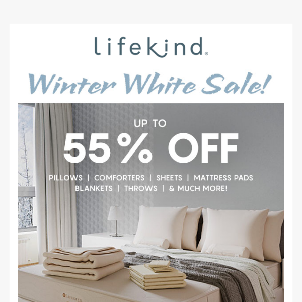Save up to 55% - Winter White SALE!