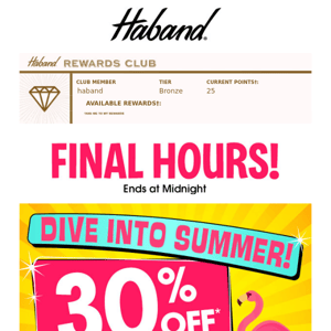 30% OFF is almost over. Dive in, QUICK!
