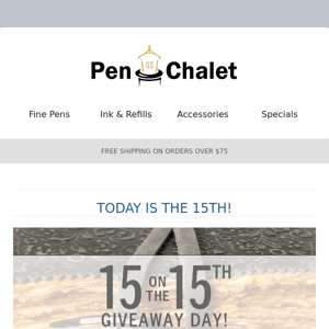 It's the 15, Giveaway Day!