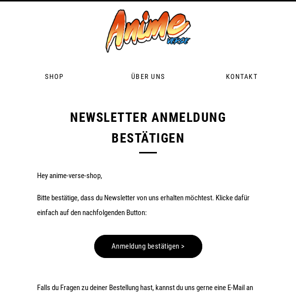 Newsletter Anmeldung bestätigen