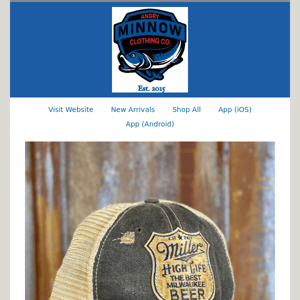 Cheers 🍻 to 2 MORE NEW Miller Hats from Angry Minnow Vintage