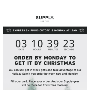 Express Shipping Ends Monday