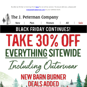 30% off Sitewide for Black Friday Weekend