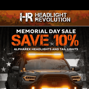 Memorial Day Exclusive: 10% off AlphaRex Headlights & Tail Lights - Don't Miss Out!