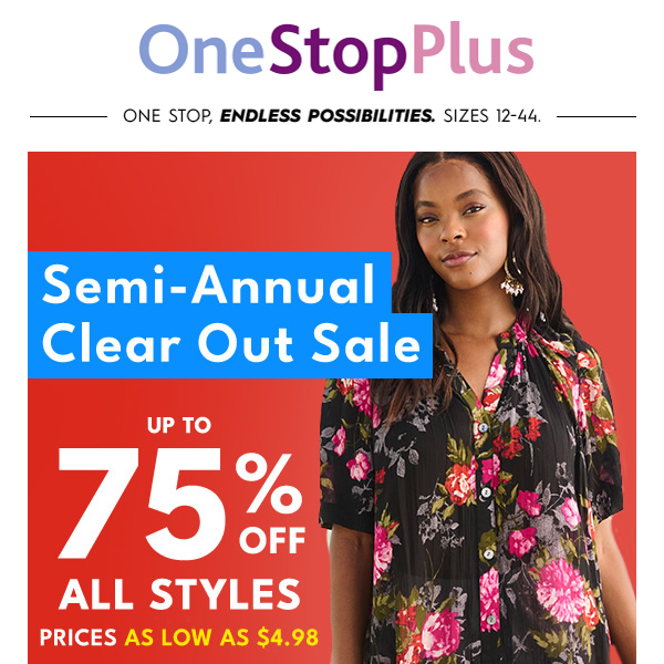 SEMI-ANNUAL CLEAROUT EVENT: Score up to 75% off