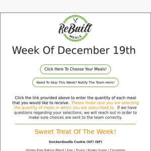 ReBuilt Meals Menu - Week of December 19th