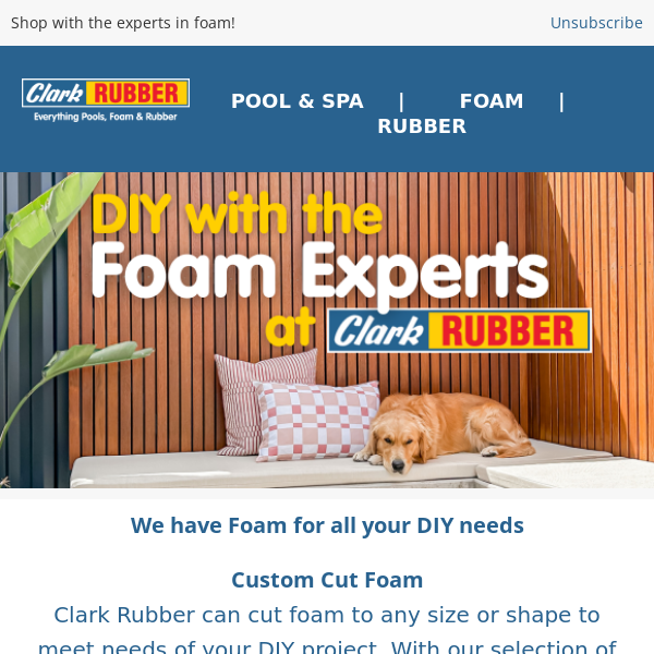 Find your custom foam solution for any project with Clark Rubber
