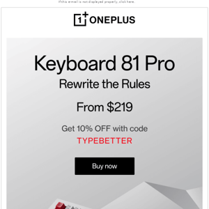 Type perfect with the OnePlus Keyboard 81 Pro