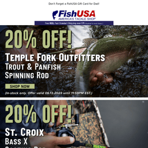 Treat Yourself to a New Fishing Rod! 20% Off Select Rods!