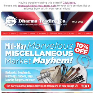 Mid-May Marvelous Miscellaneous Market Mayhem Sale!