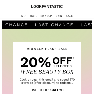 DON'T MISS: 20% Off + FREE Beauty Box (Worth Over £50) ✨