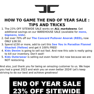 END OF YEAR SALE ENDS TONIGHT!