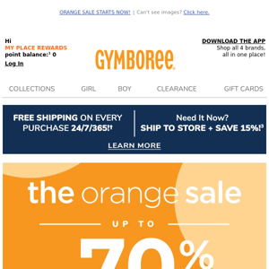 New Markdowns: Gymboree Orange Sale All Clearance Up to 75% Off +
