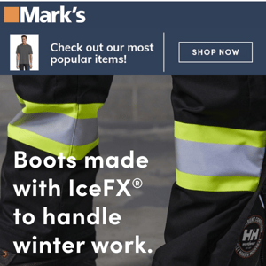 Boots made with IceFX to handle winter work.
